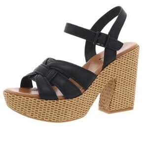 KORKS DEE Black Buckle Block Platform Heels Women's Size 11 New in Box